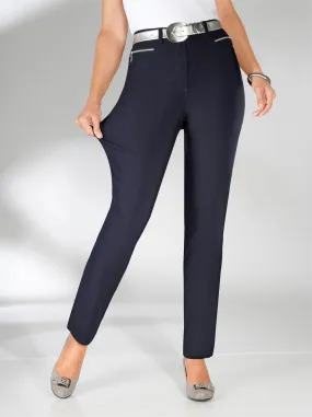 Pantalon extensible avec poches décoratives devant