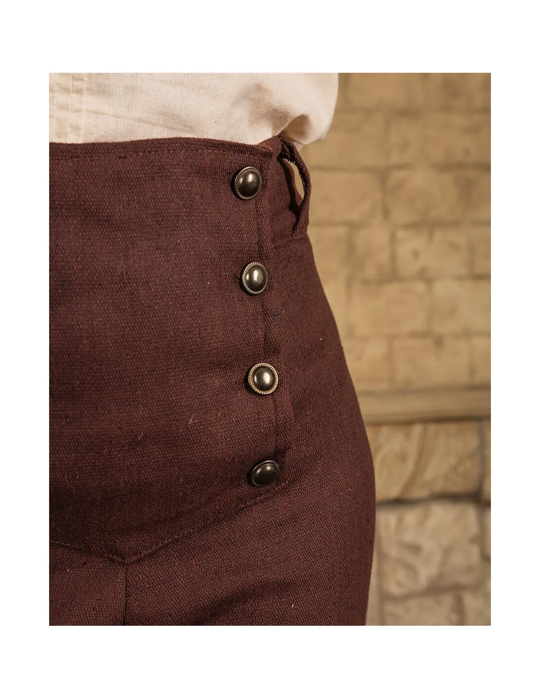 Pantalon médiéval de couleur marron modèle Pollard ⚔️ Boutique Épées