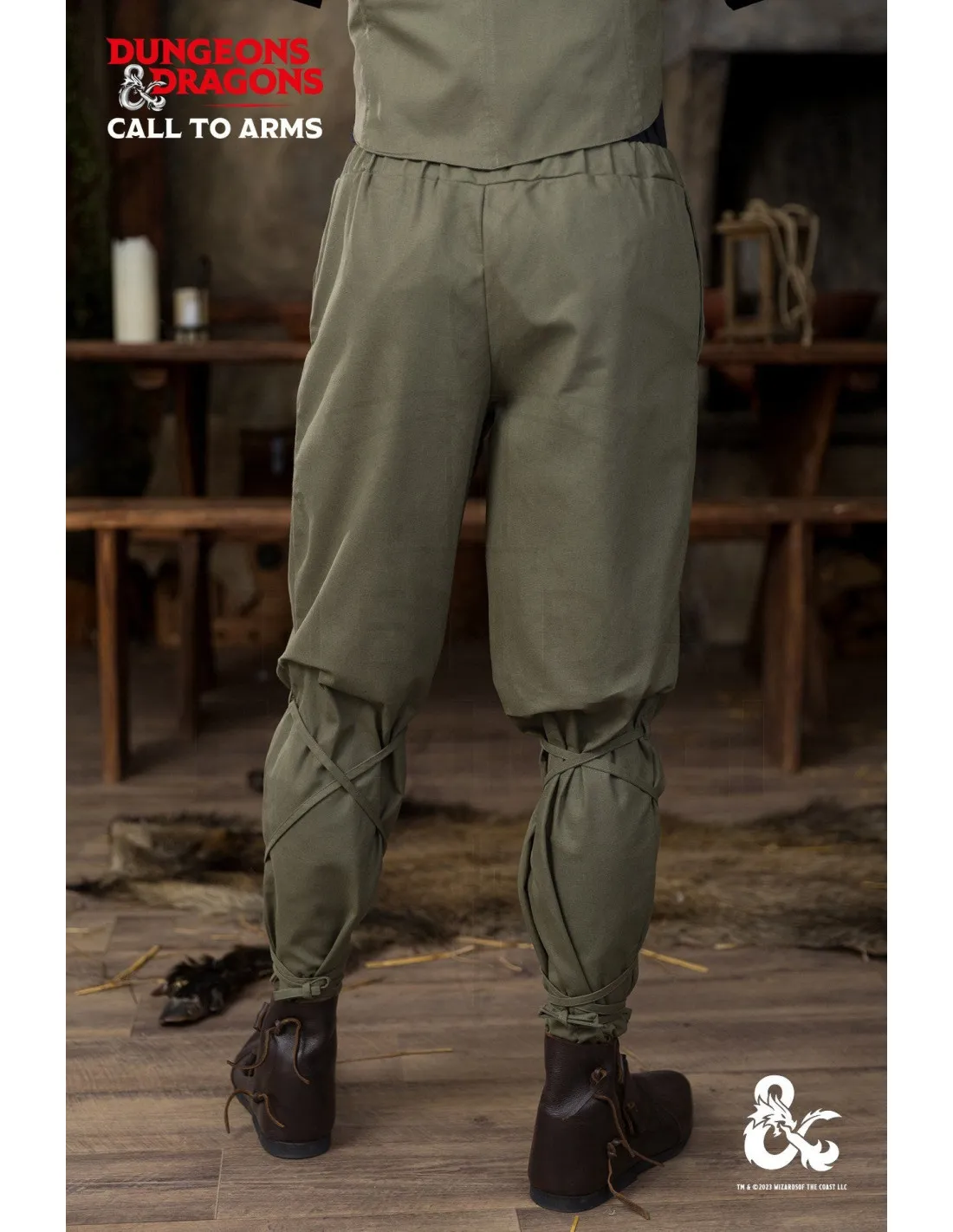 Pantalon médiéval en coton modèle Ranger, vert ⚔️ Boutique Épées