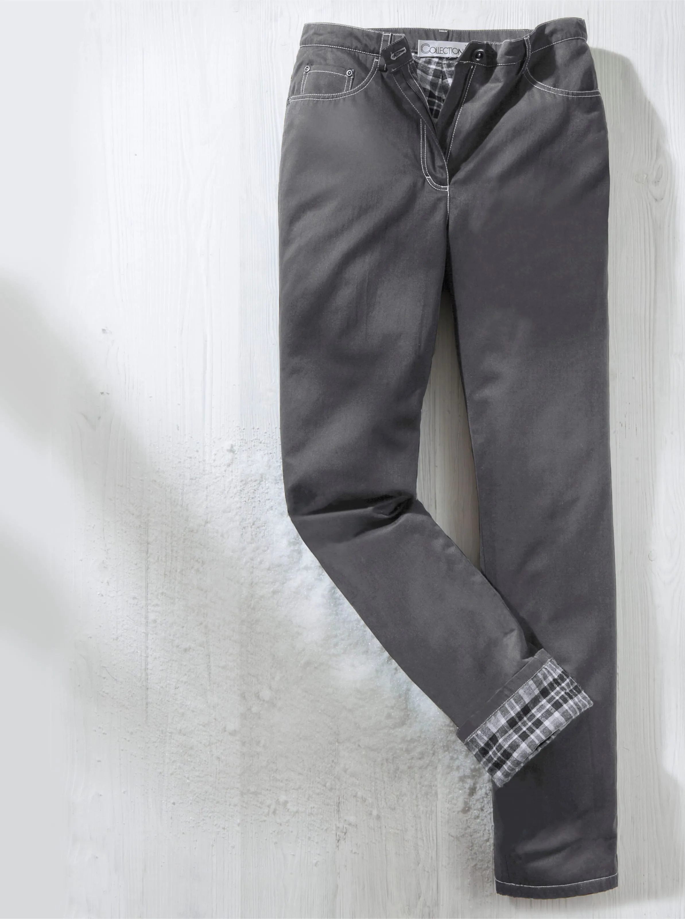 Pantalon thermique avec doublure à carreaux