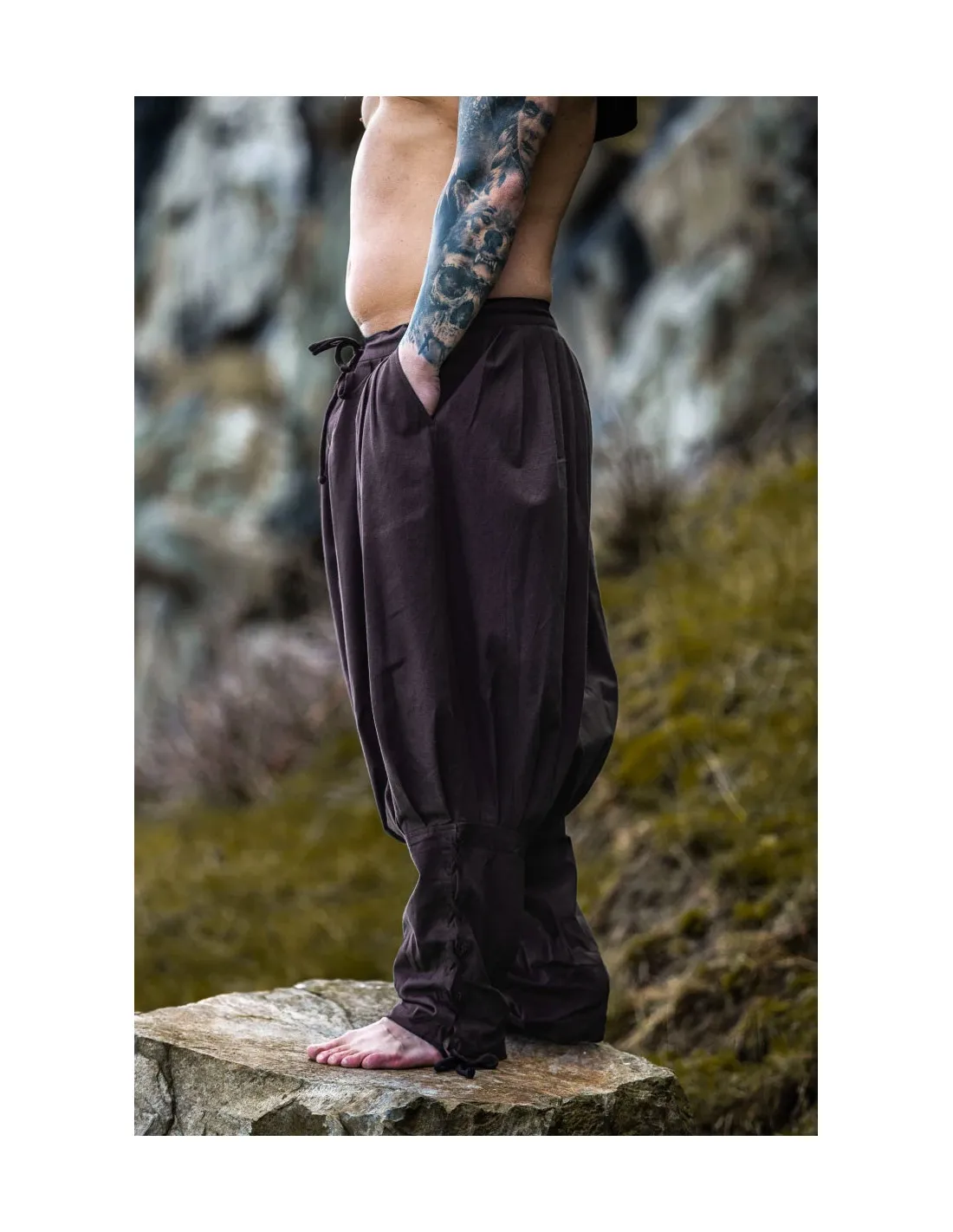 Pantalon viking en coton normand, marron ⚔️ Boutique Épées