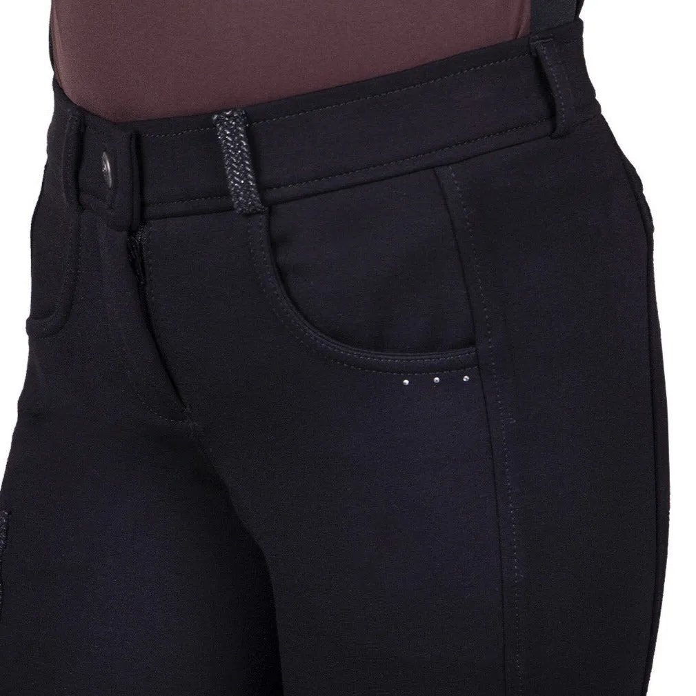 Pantalon équitation fille QHP Kae basanes grip