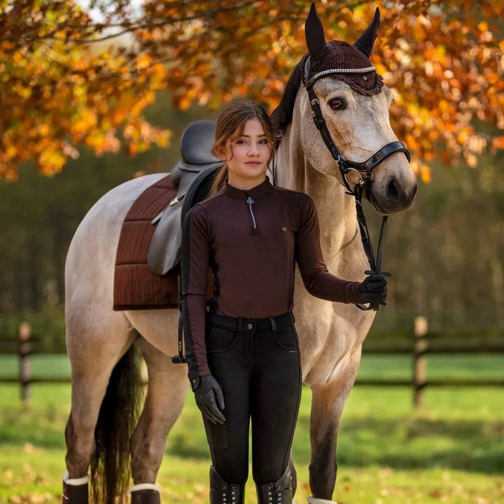 Pantalon équitation fille QHP Kae basanes grip