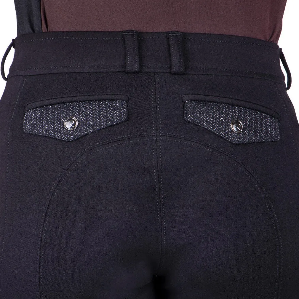 Pantalon équitation fille QHP Kae basanes grip