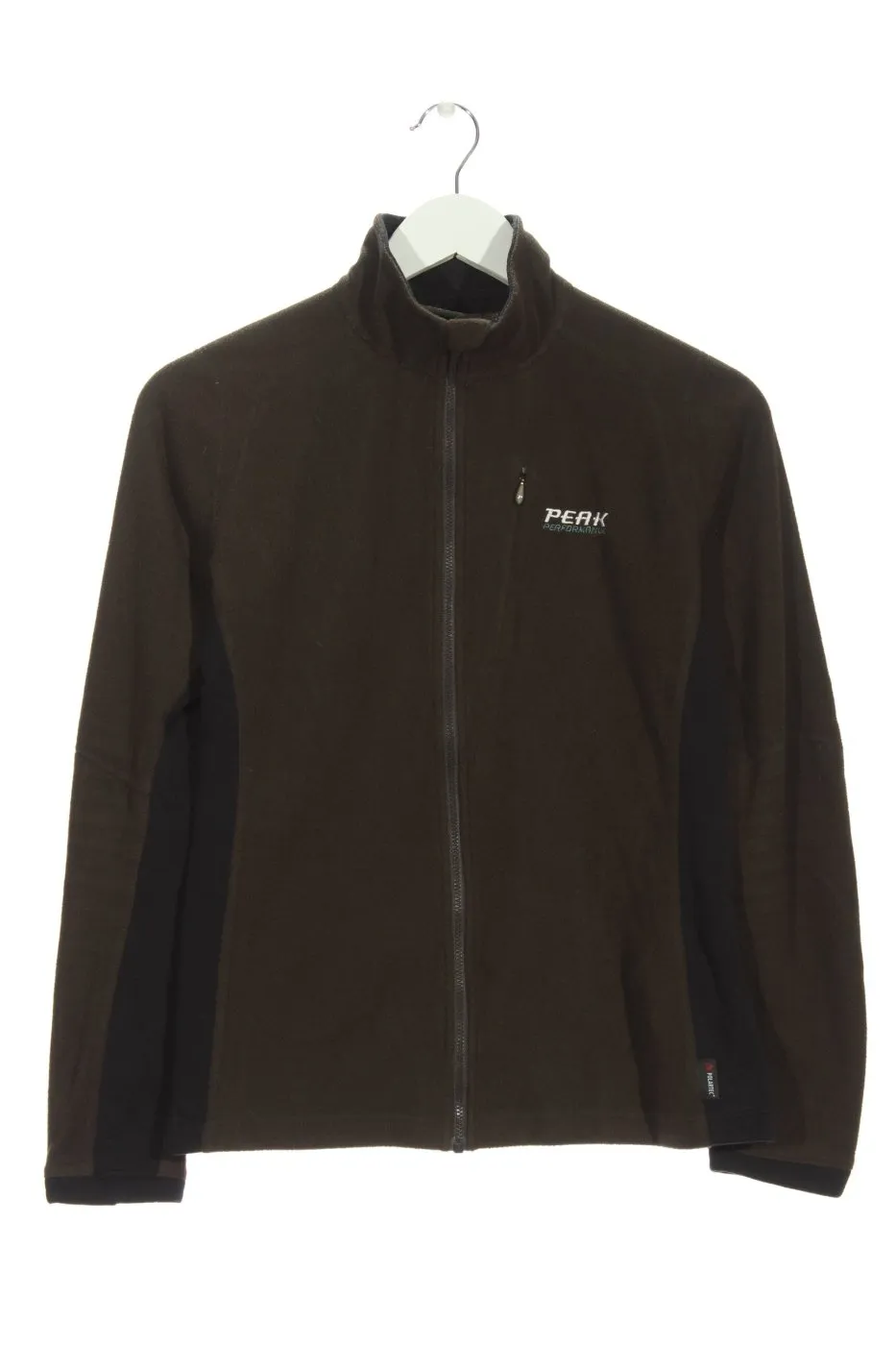 Peak performance Veste en tricot brun-noir lettrage brodé style décontracté