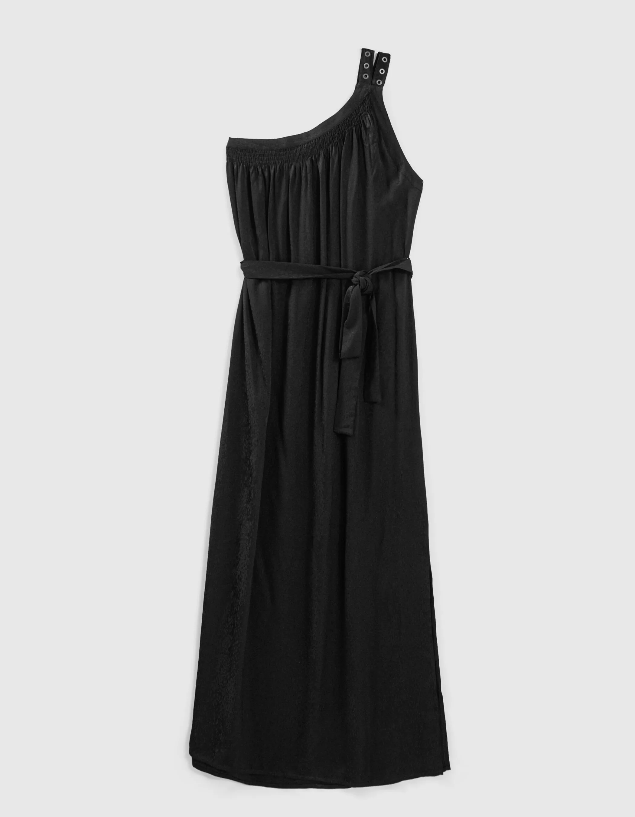 Pure Edition-Robe longue noire asymétrique Femme