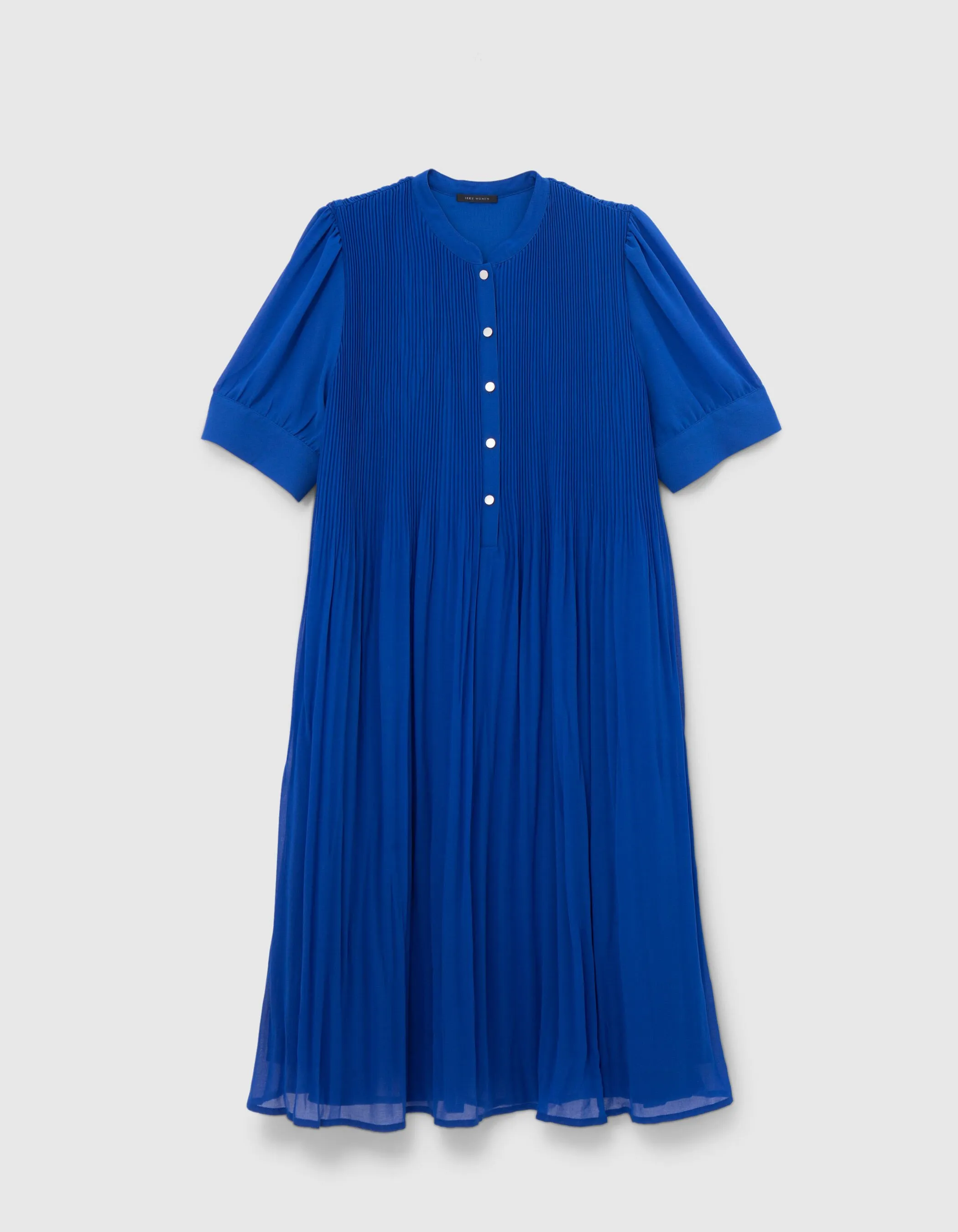 Robe ample cobalt recyclée plissée Femme