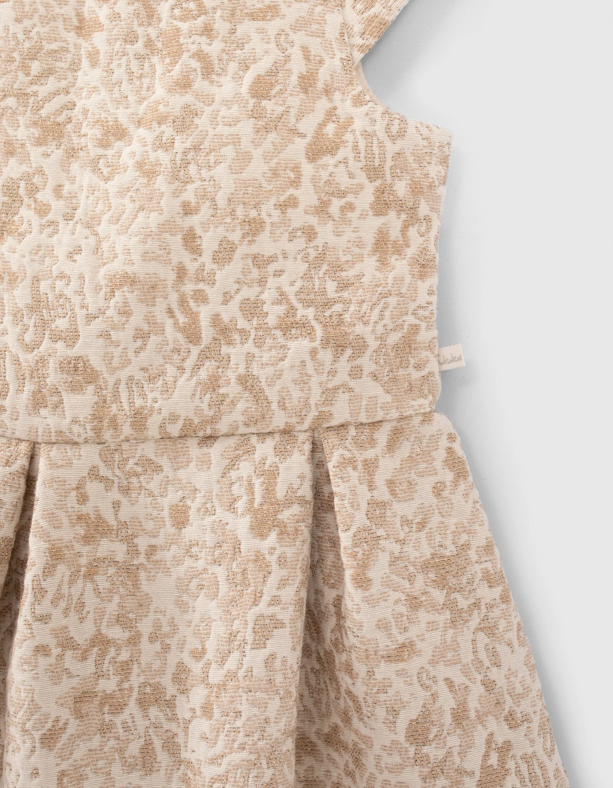 Robe dorée jacquard fantaisie fille