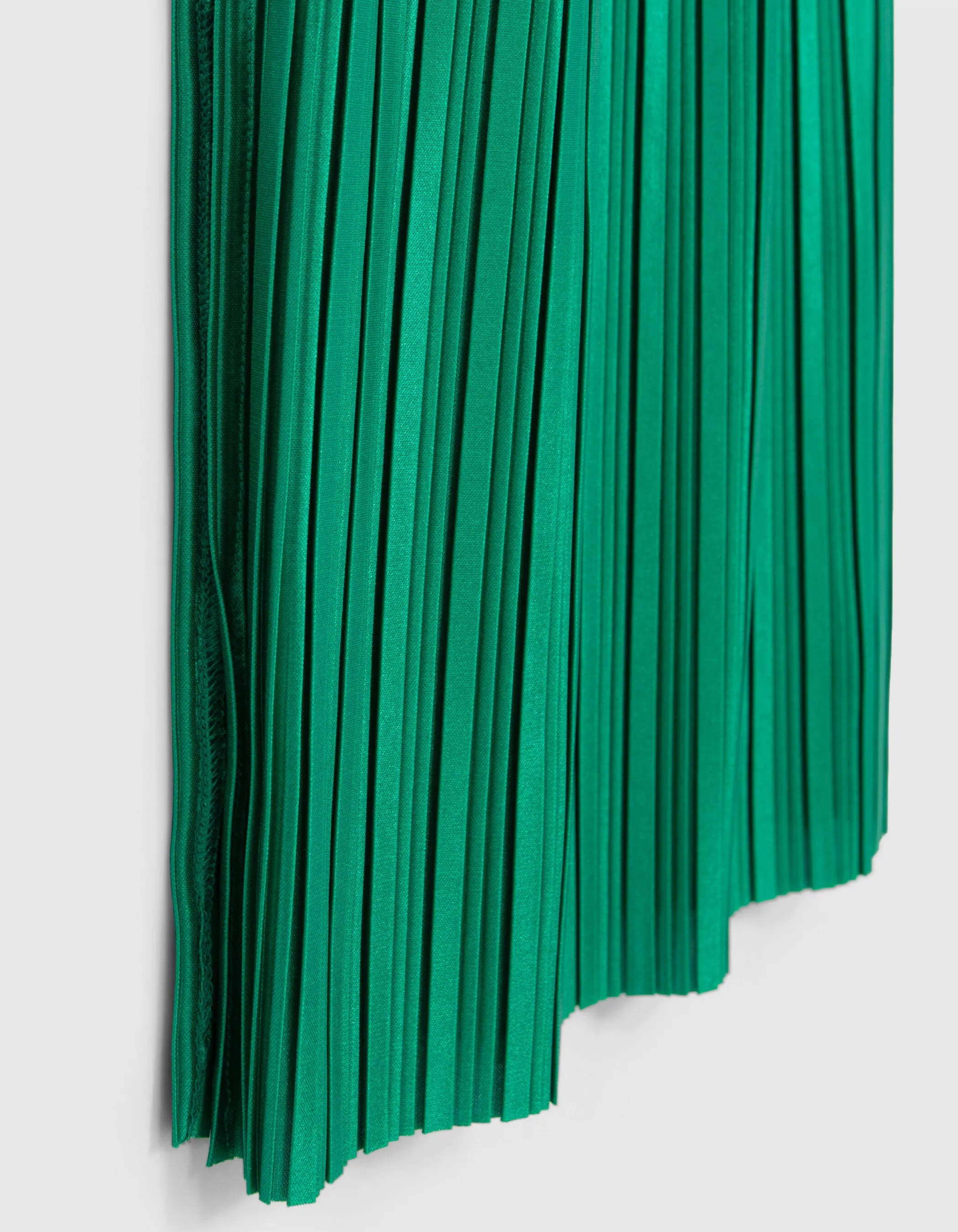 Robe longue verte plissée fille