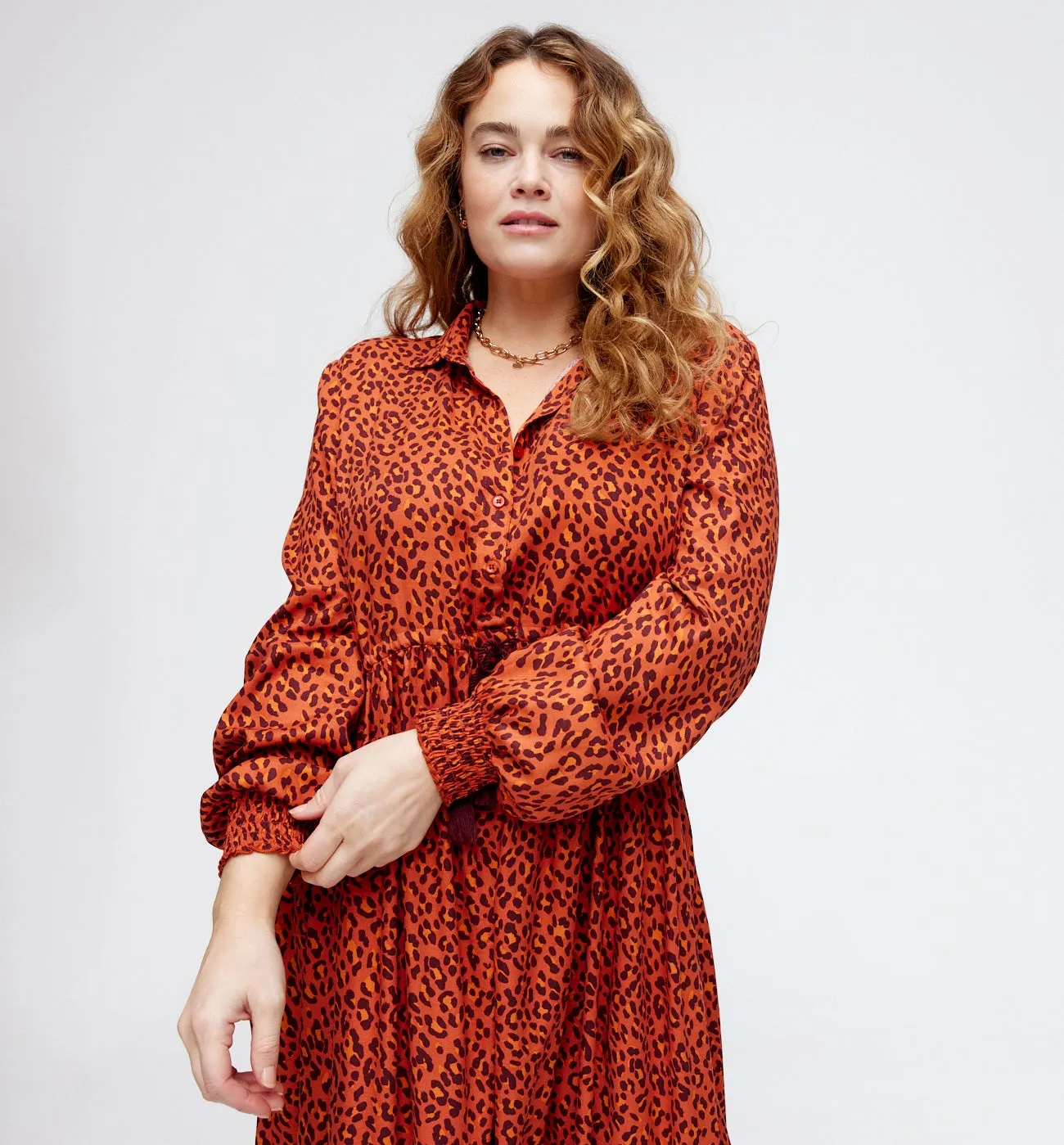 Robe mi-longue imprimée - Imprimé multicolore