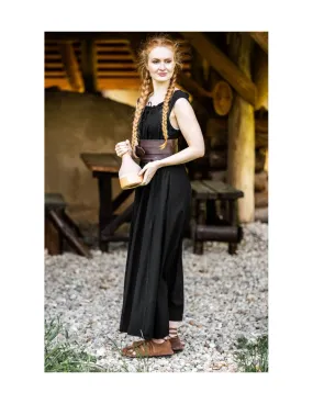 Robe médiévale longue modèle Ella, couleur noire ⚔️ Boutique Épées