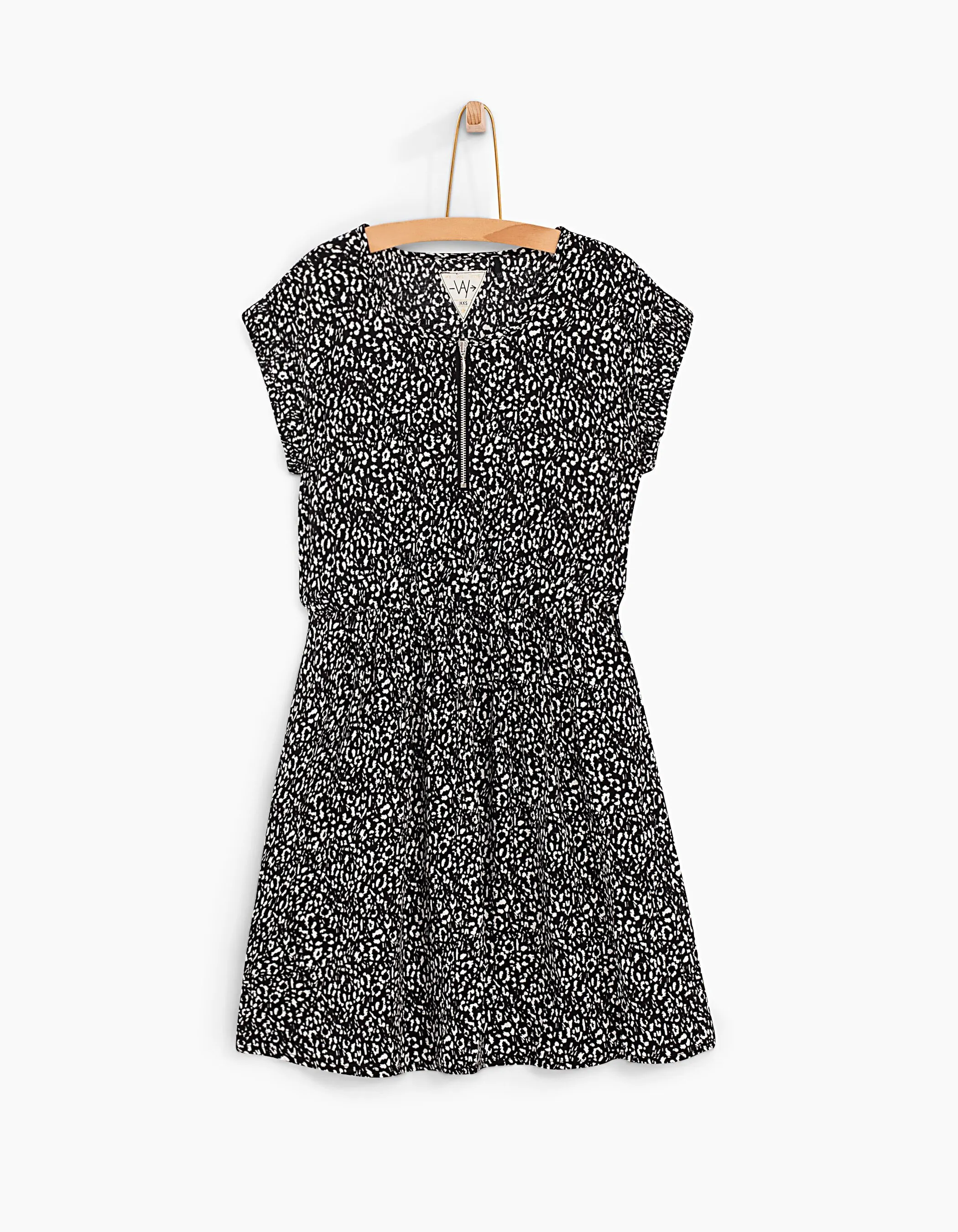 Robe noire à imprimé léopard fille