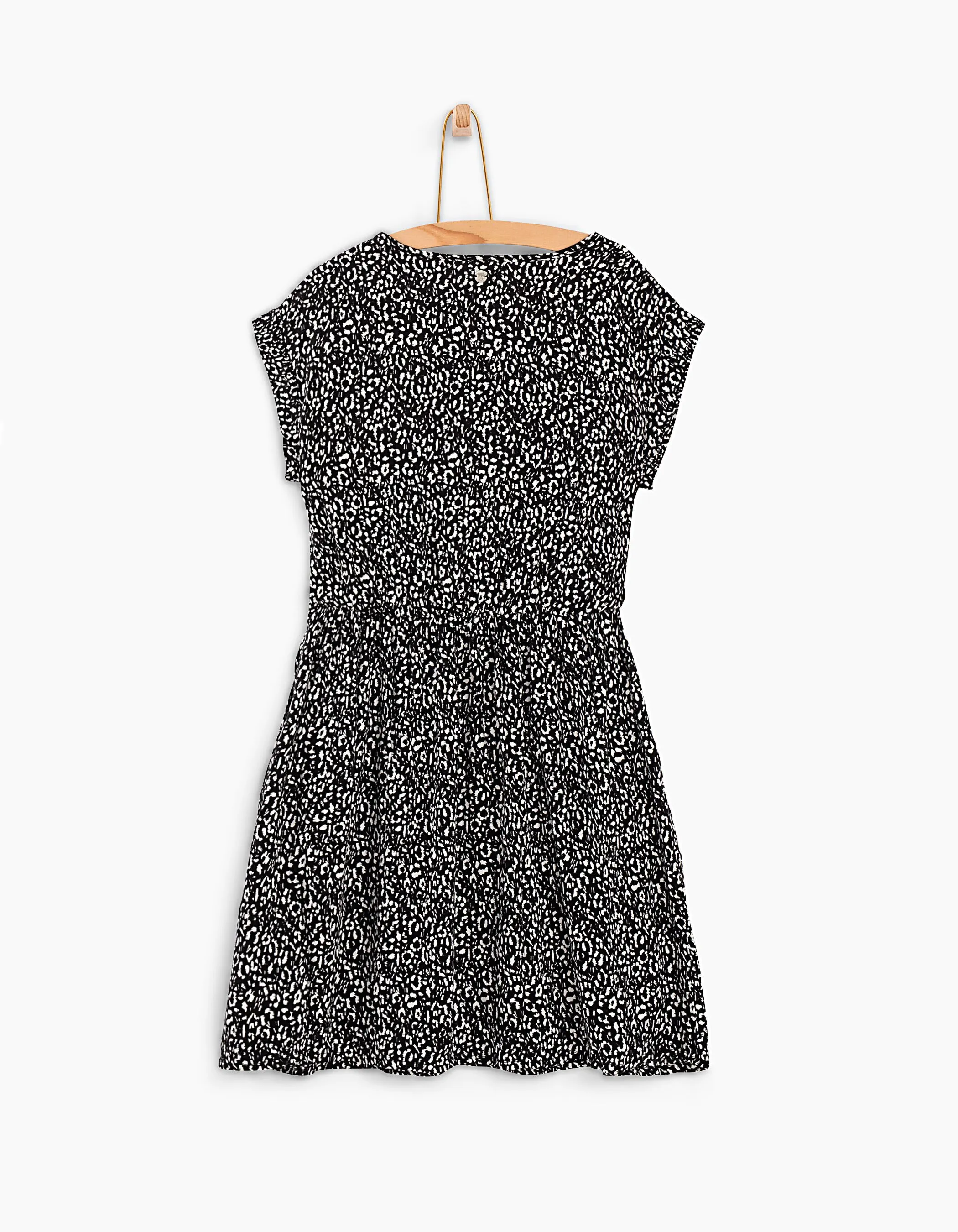 Robe noire à imprimé léopard fille