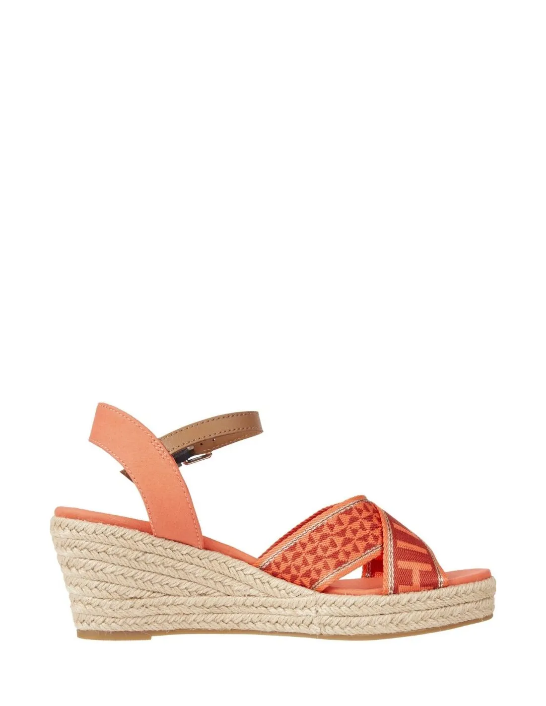 Sandale a Talon Compensé Tommy Hilfiger Femme Ref 56695 xmv Hawaiian coral