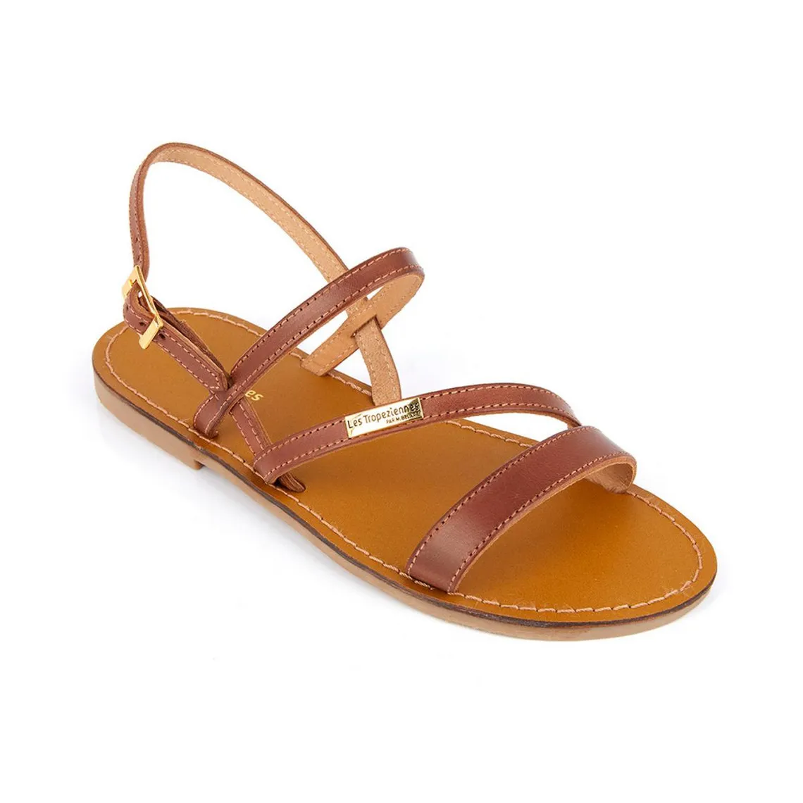 Sandale Femme Baden Tan - Les Tropéziennes marron en cuir | 3 Suisses