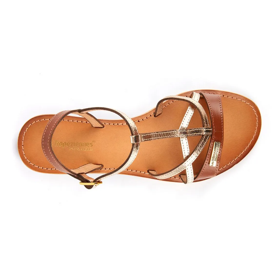 Sandale Femme Hironela Tan - Les Tropéziennes marron en cuir | 3 Suisses