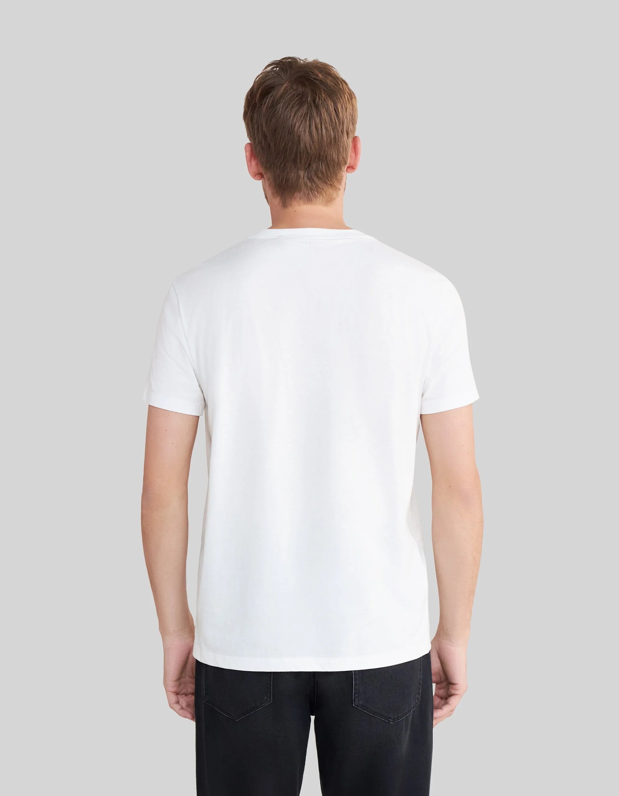 T-shirt blanc coton bio visuel palmiers Homme