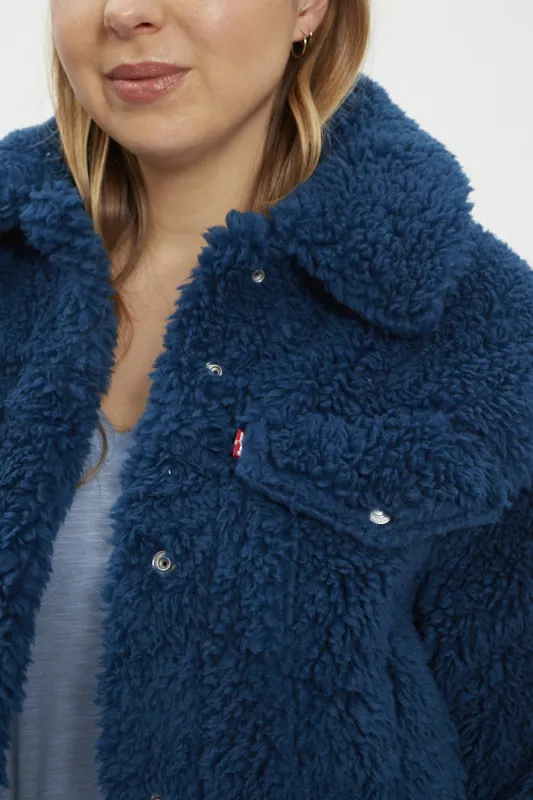 Veste Buble sherpa bleue