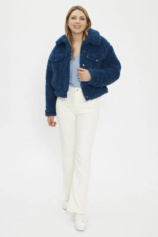 Veste Buble sherpa bleue