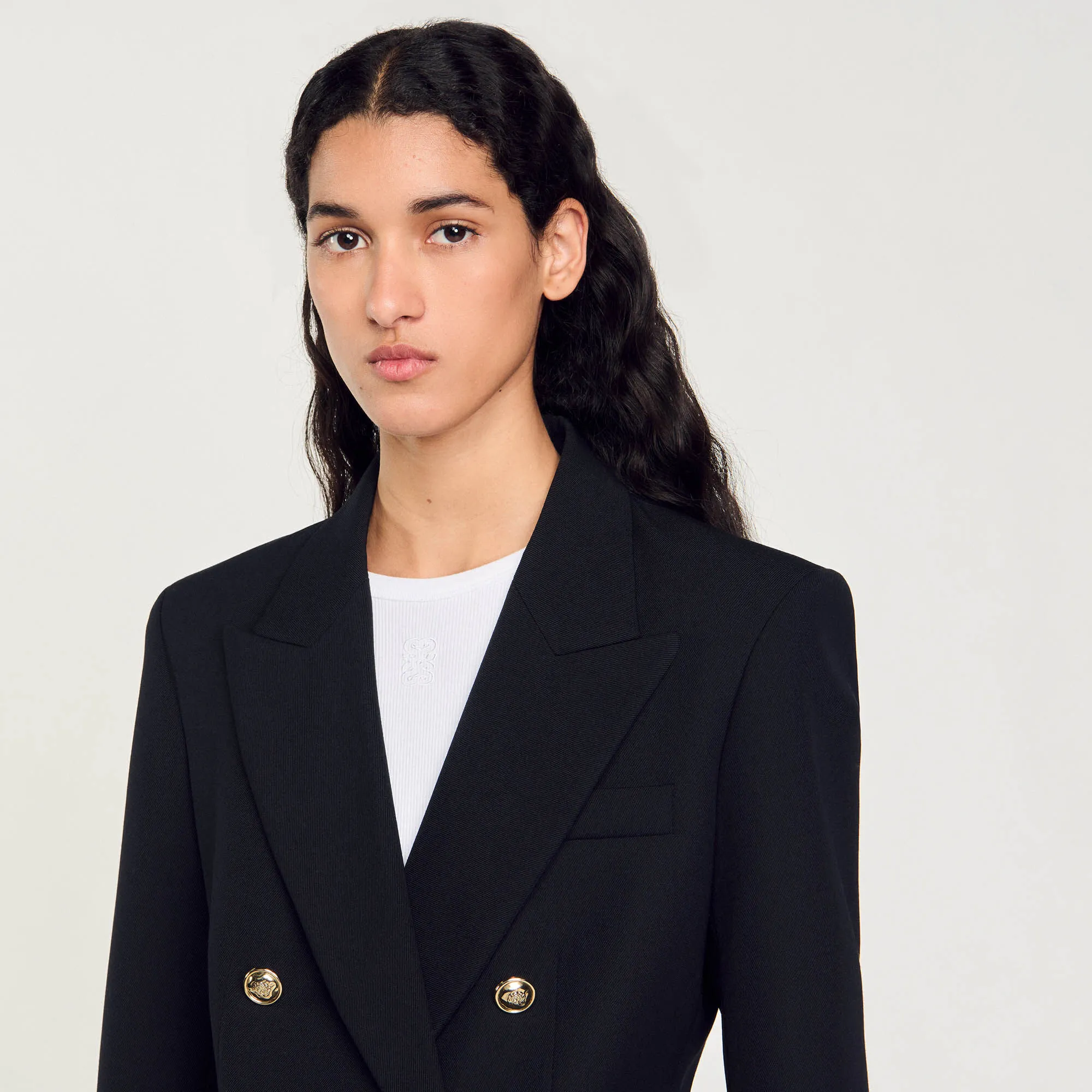 Veste de tailleur à boutonnage croisé