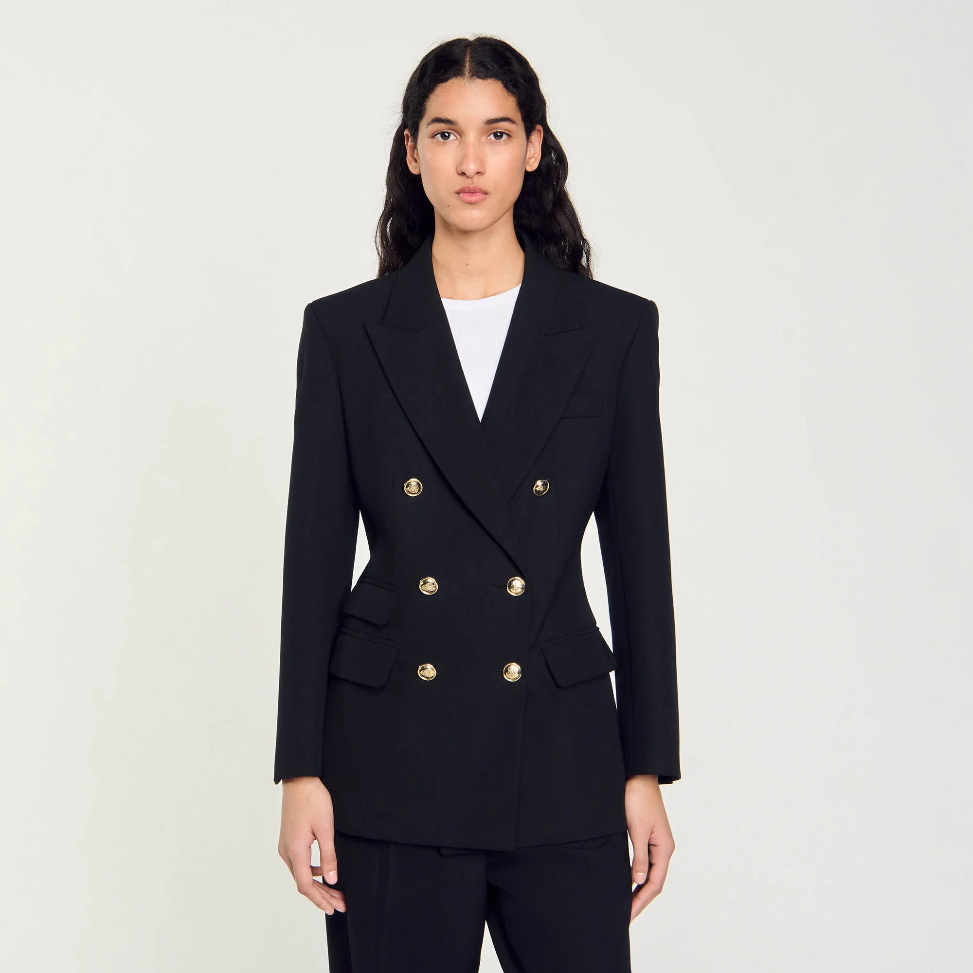 Veste de tailleur à boutonnage croisé