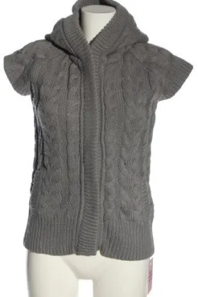 Zara Knit Veste en tricot gris clair torsades style décontracté