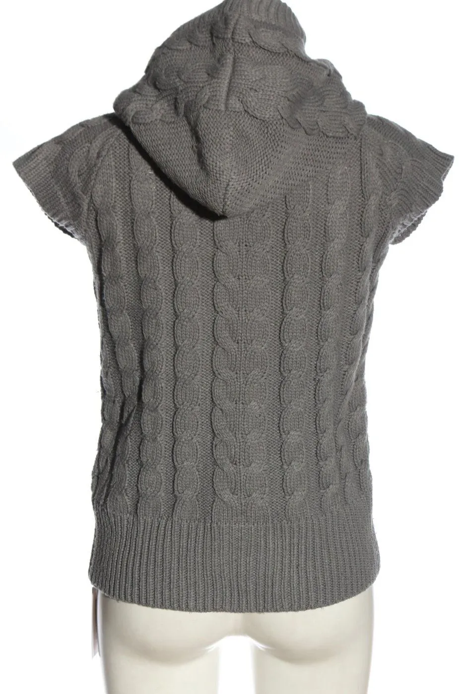 Zara Knit Veste en tricot gris clair torsades style décontracté