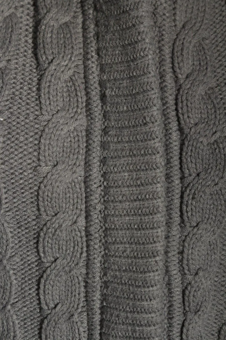 Zara Knit Veste en tricot gris clair torsades style décontracté